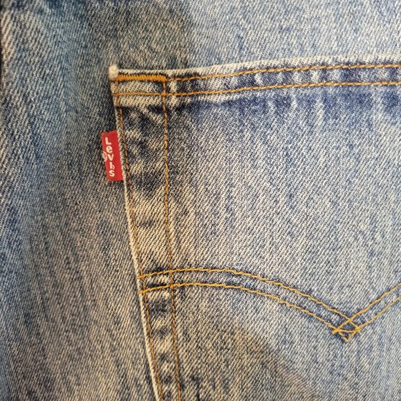 Levis Mens Classic 501 Button Fly Straight Leg Jeans Size W36 L30 - Picture 6 of 8